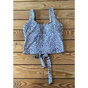 Janela Bay Tie Back Tankini Top Size XS Women’s White Black